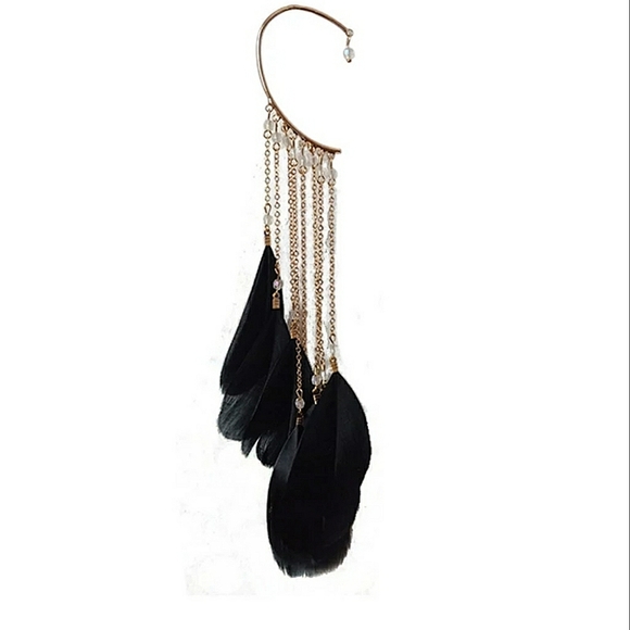 💋SUKI BOJO FEATHER TASSEL CUFF EARRING!!! - Picture 2 of 8